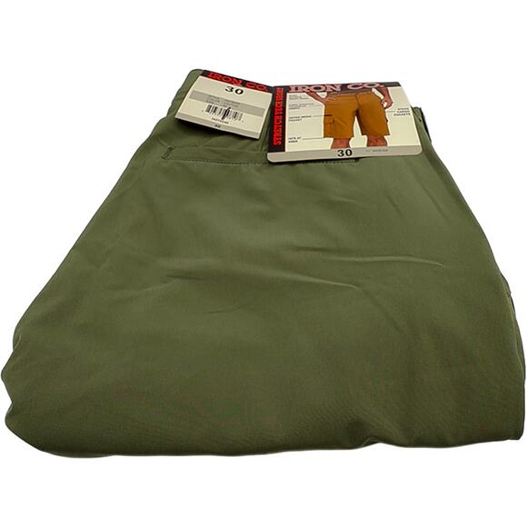 New Iron Co. Stretch Tech Cargo Short 11" Inseam Cactus Green Men's Size 30 NWT - Picture 2 of 6